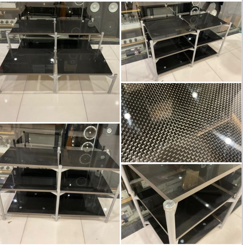 ขายคู่เหมาๆ ชั้นวางเครื่องเสียงไฮเอนด์สินค้านำเข้า HIFI Audio Carbon Double Rack